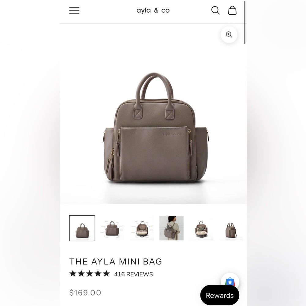 AYLA & CO MINI DIAPER BAG COLOR PEBBLE